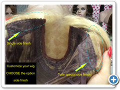 Possible finish of the sides of your wig