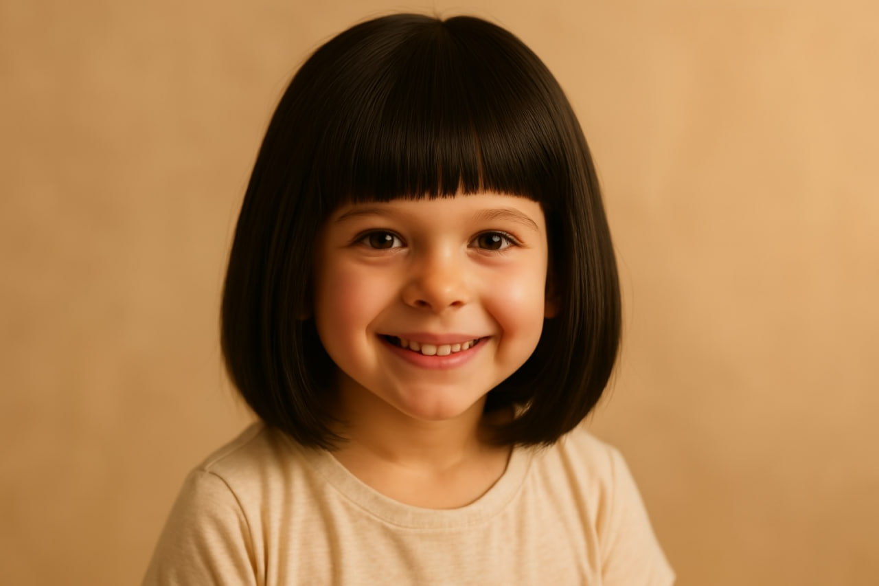 Natural human hair wigs for children