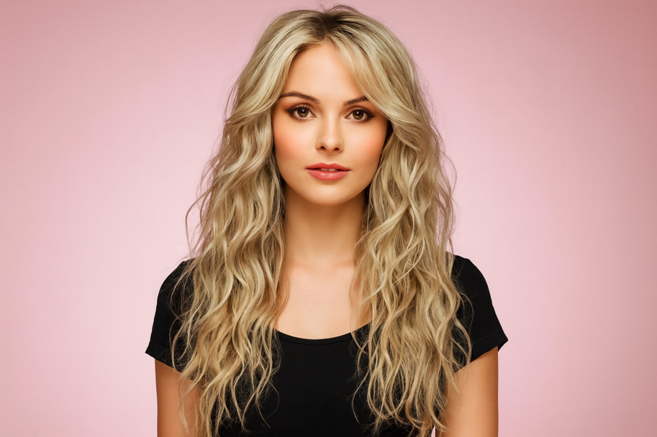 Very long wavy natural wig