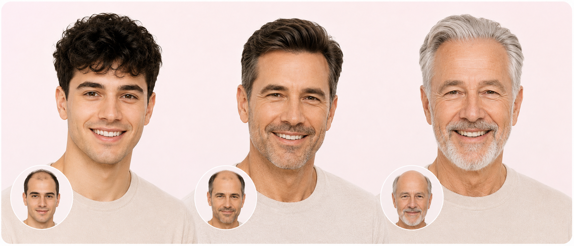 Men's hair systems with natural results for different ages