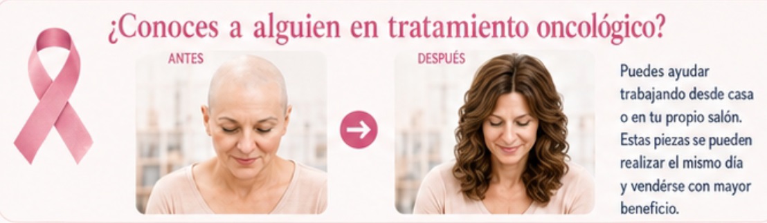 Before and after oncology patient with a natural wig