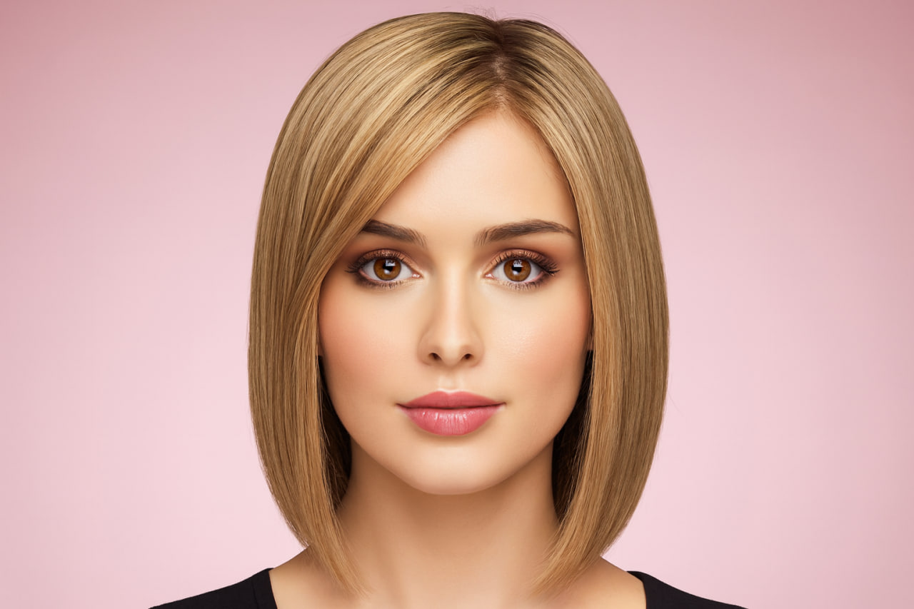 Peluca natural rubia media melena