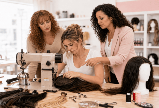 Pr&aacute;cticas de taller para confeccionar pelucas naturales