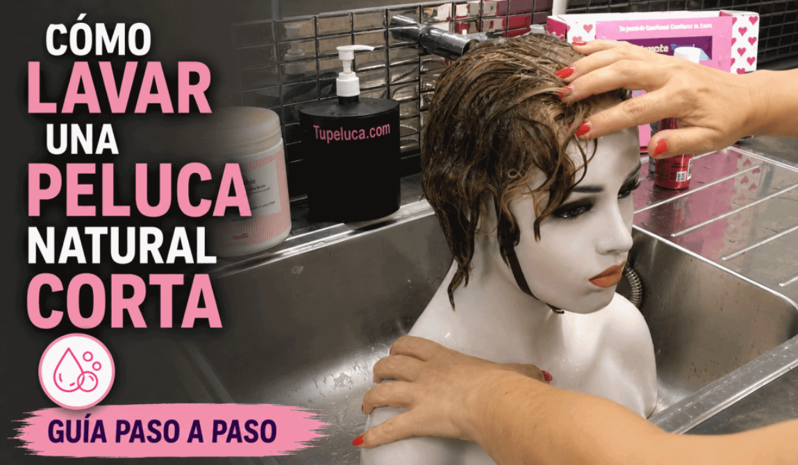 V&iacute;deo de lavado y peinado de una peluca natural corta