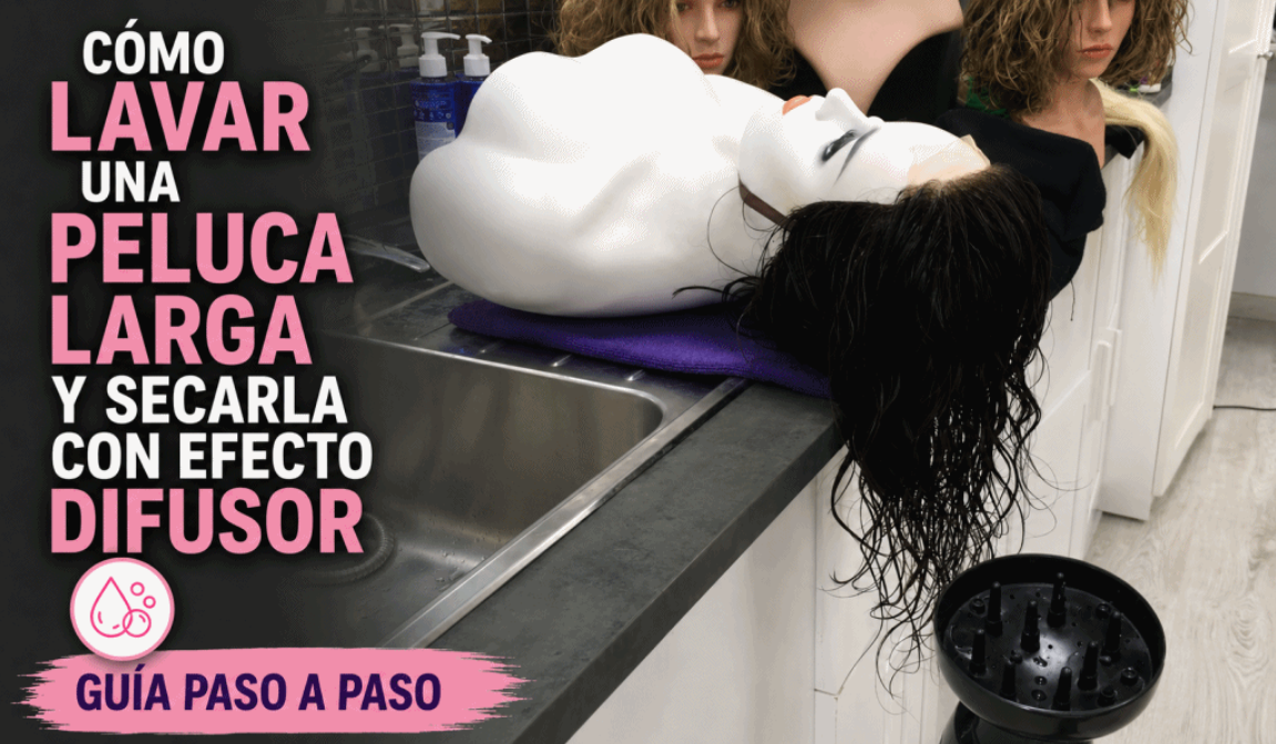 Tutorial de secado con difusor para peluca natural