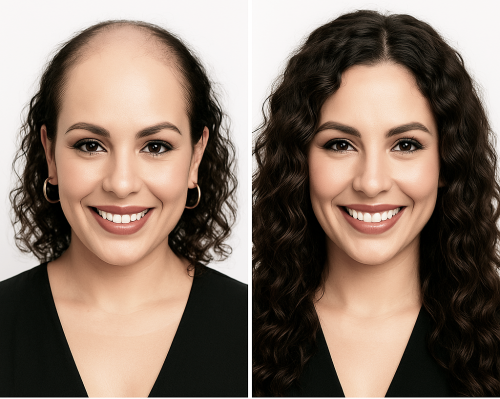 Voluminador natural base grande con melena rizada morena