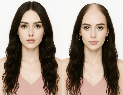 Voluminador natural melena larga morena con raya central