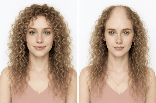 Voluminador natural de rizo largo para alopecia difusa